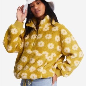 BILLABONG Floral Half Zip Fleece Pullover size M